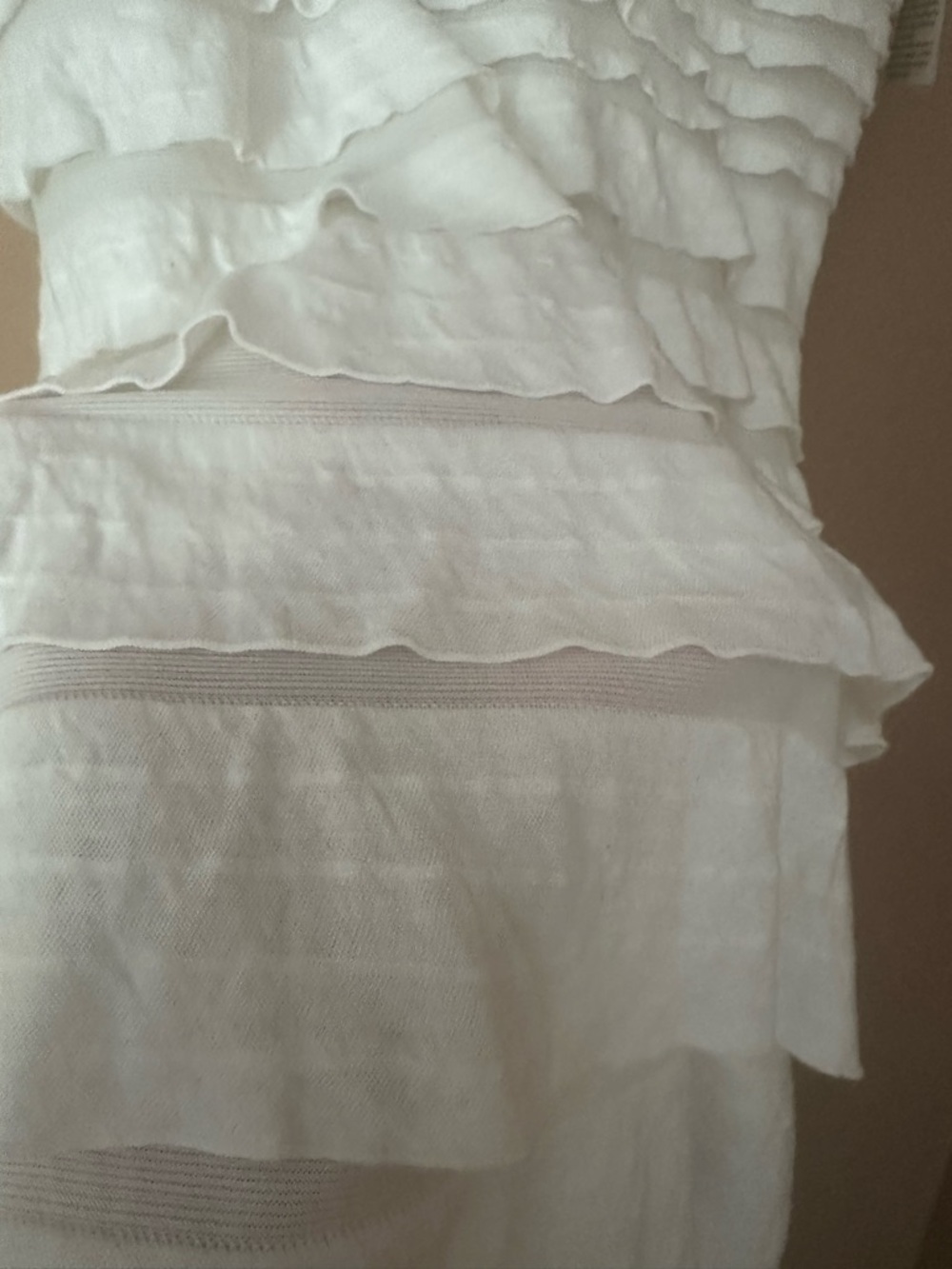 White Ruffle Tank Top - Picture 3 of 4